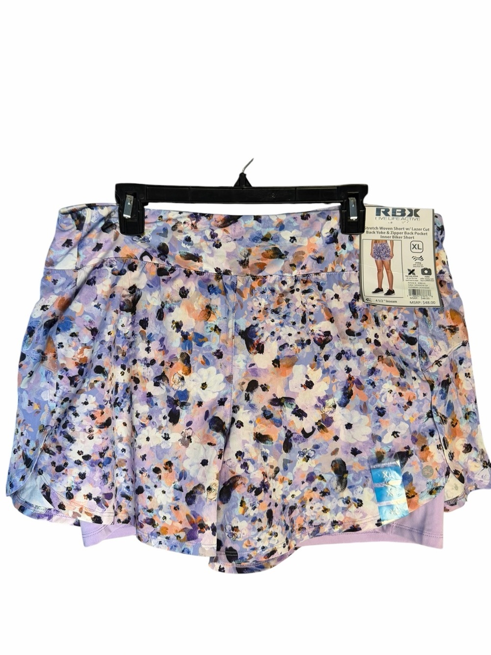RBX Lavender Multi Floral Active Skort